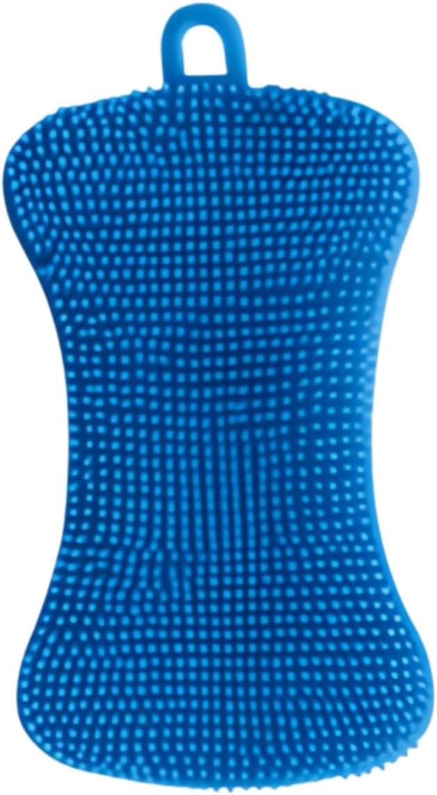 Silicone Dish Sponges for Kitchen – Double Sided Dish Scrubber, Non-Scratch & Fast-Drying Kitchen (Blue)