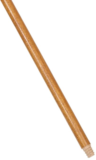 Rubbermaid Commercial Products Broom Handle with Threaded Tip, 60-Inch Lacquered Wood handle for Floor Cleaning/Sweeping in Home/Office