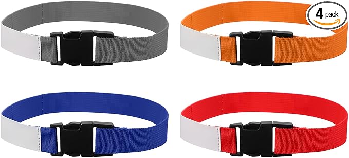 uxcell 4 Pcs Laundry Strap with Buckle, Multipurpose Laundry Strap Replacement Wash Care Utility Household Cleaning Loop Athletics Accessories Tools Storage, Gray/Dark Blue/Orange/Red