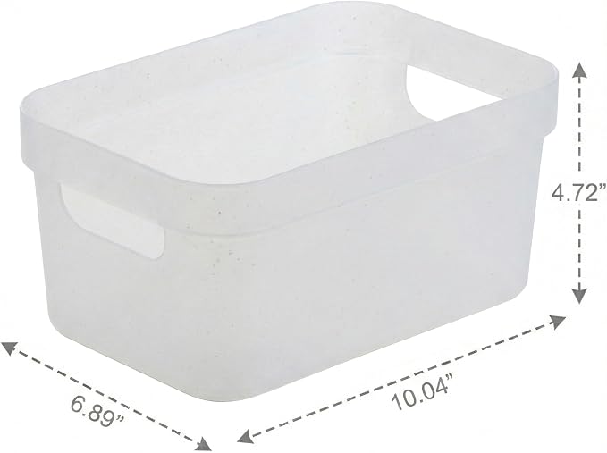BINO | Plastic Storage Bins, 4 Liter - 4 Pack, Frosted | THE MODERN COLLECTION | Plastic Bins for Organization | Woven Storage Baskets for Organizing | Pantry Shelf Organizer Basket Container Bin