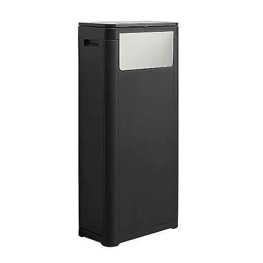 WanWanKa Commercial Trash Can with Lid, 8 Gallon, Black | Large Tall Plastic Waste Bin with Press top Lid, White Garbage Can Suitable for Kitchen, Bedroom, Living Room, Office