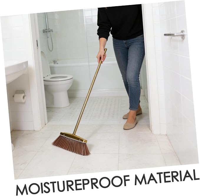 BESTOYARD Thickened Stainless Steel Dust Broom with Detachable Handle, Fine Bristle Indoor and Outdoor Floor Sweeping Broom for Yard, Patio, and Home Cleaning