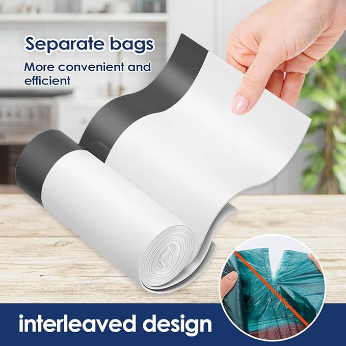 1000 Count 4 Gallon White Small Drawstring Trash Bags | Mega Value Pack Strong Waste Basket Liners, Small Bathroom Trash Bags Fit 12‑15L Cans for Household & Commercial Use