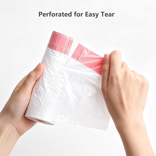 Trash Bags for Bins Up to 4 Gallons,White Small Trash Bags,100 Total | Trash Bags for Bathroom,Kitchen,Office,Living Room,Drawstring Garbage Bags