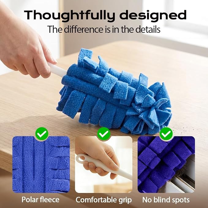Reusable Duster Refills, 2026 Update Fleece Duster Refill Reusable Dusters for Cleaning, Washable Electrostatic Duster Refills Cleaning Pads Tools for Home, Blinds, Car, Furniture (5)