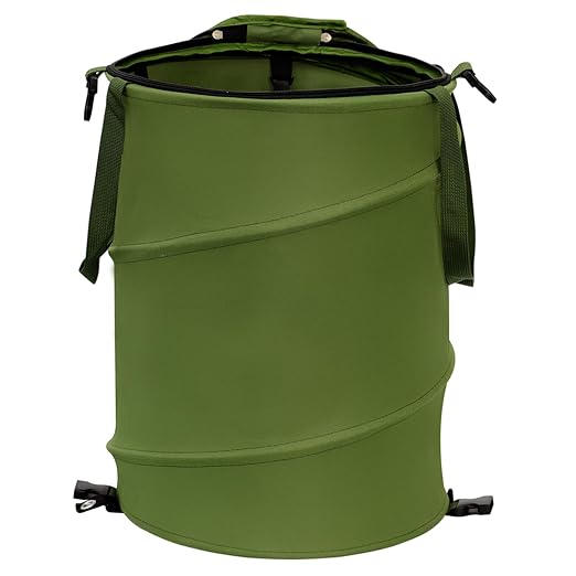 24 Gallons Collapsible Trash Can, Pop Up Trash Can with Zip Lid, 600D Oxford Cloth Outdoor Foldable Camping Trash Can/Recycle Bin, for Home Storage, Office, Outdoor Lawn, Camping(18x24 In-24 Gallons)