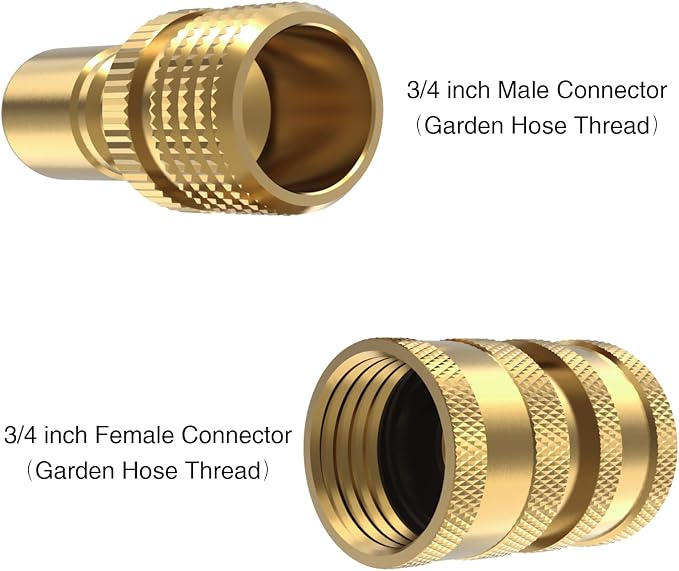 Twinkle Star Heavy Duty 3/4'' Garden Hose Quick Connect Fittings, 2 Sets | Male and Female Water Hose Quick Connect, Garden Hose Adapter, Quick Connect Hose Fittings