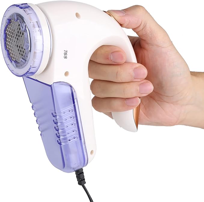 Electric Fuzz Remover for Clothes, Portable Lint Shaver with Stainless Steel Blades, Large Visible Compartment Sweater Fabric Defuzzer, Corded Fabric Shaver (US Plug 110V)