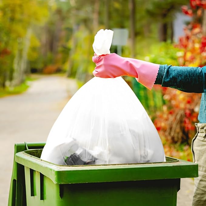 Teivio Large Clear Trash Bags 55-60 Gallon 75 Count 50+ Gal Garbage Bags | Fit 45,50,55,60Gal,Extra Lawn And Leaf Bags Outdoor Yard Workshops Plastic Bins Can Liners for Office Car Commercial Waste