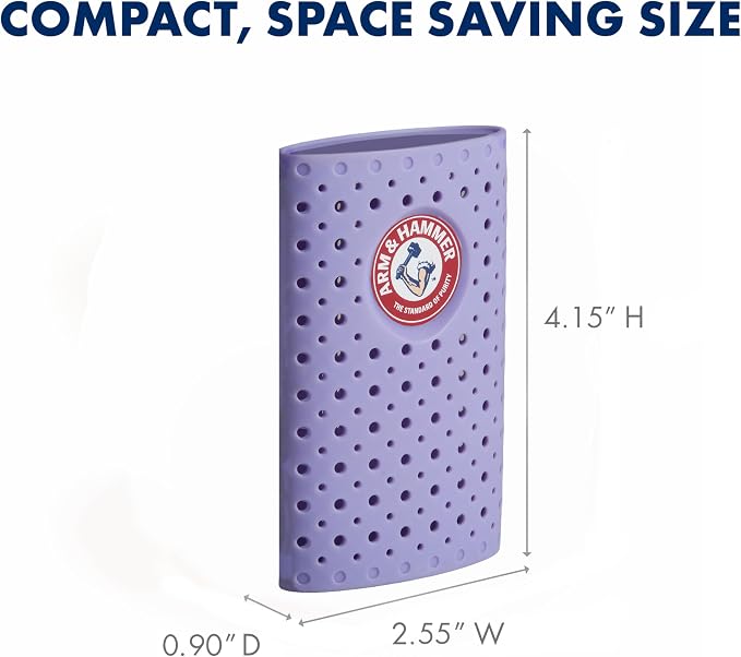 Arm & Hammer OdorBusterz ShelfMATE™, Lavender – Decorative Odor Absorber with Baking Soda for Small Spaces, Closets & Storage Areas