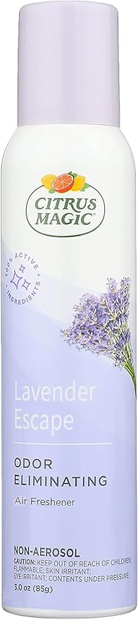 Citrus Magic Air Freshener Spray, Lavender Escape, 3 Ounce, Pack of 3 | Odor Eliminator for Home, Up to 7 Hours of Freshness, Non-Aerosol, Citrus-Based Formula