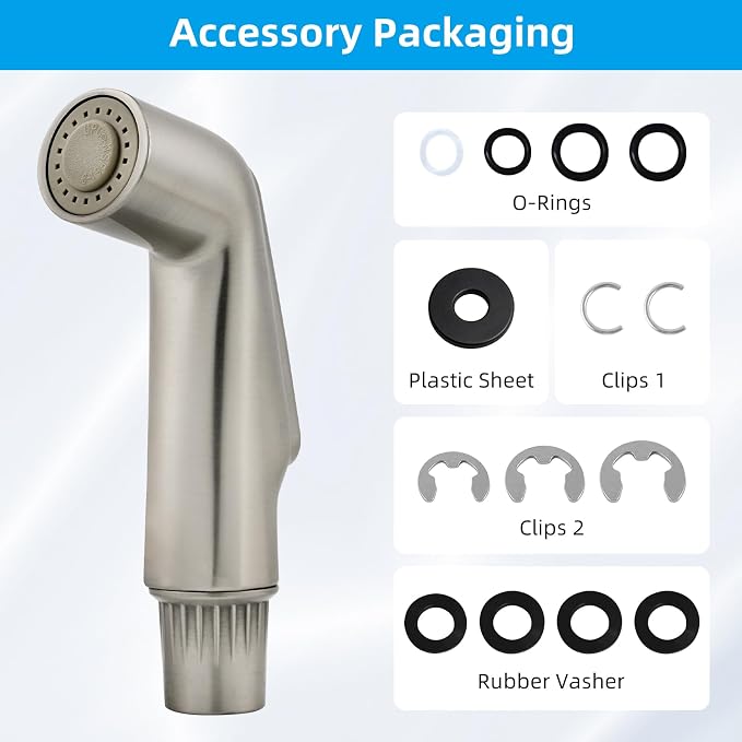Universal Kitchen Sink Side Sprayer Head Replacement, Brushed Nickel Finish | NSF/ANSI/CAN 372 Certified, Sink Spray Attachment Compatible with Delta, Moen, Kohler OEM Brand, Sink Faucet Sprayer Head