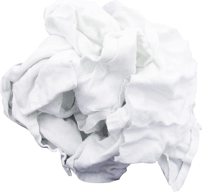 A&A Wiping Cloth Recycled Cut White Flannel Cleaning Rags, 10 Pound Box | Strong & Reusable All-Purpose Towels Perfect for Cleaning and Polishing, Staining, Maintenance, Heavy Spills