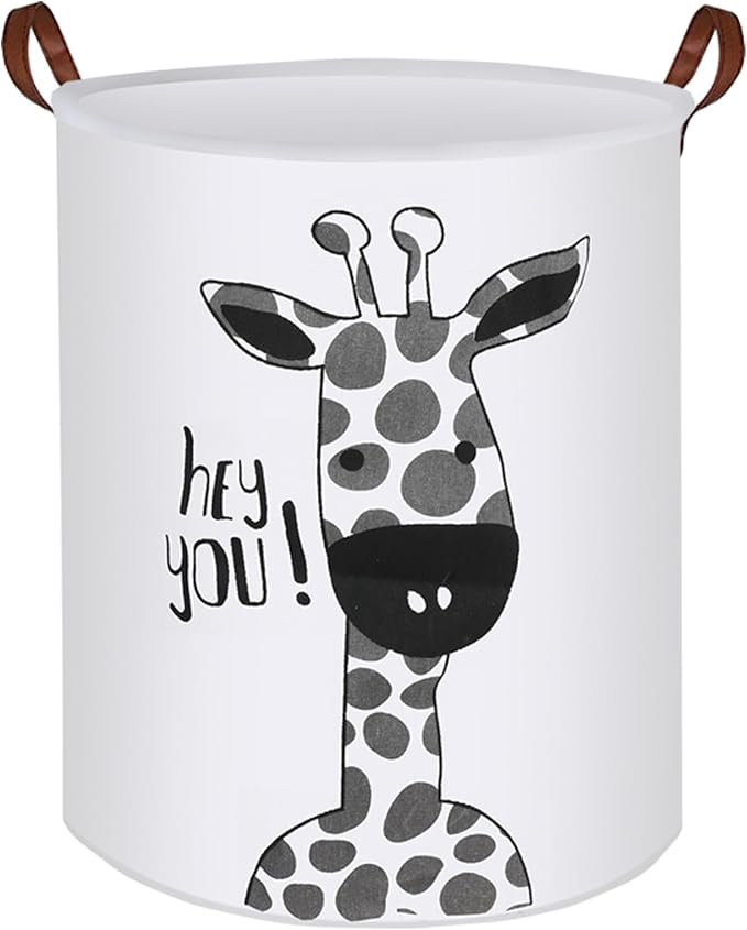 Collapsible Laundry Basket in Bedroom Waterproof Laundry Hamper in Bathroom Large Laundry Bag in College Dormitory Cloakroom Livingroom Nursery Organizer Toy Bin Giraffe-002