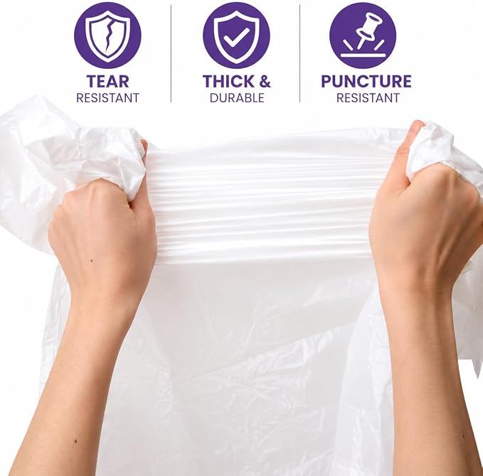 4 Gallon Trash Bag Lavender Scented (440 Count) Small Bathroom Garbage Bags Wastebasket Can Liners White Trash Bags for Home Kitchen Office Bins (440 Bags)