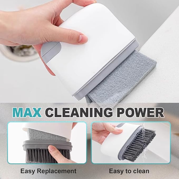 Magic Window Track Cleaner,2026 New Multipurpose Cleaning Brush for Window Grooves,Grout Cleaner Hand-Held Window Track Cleaner Cleaning Tools for Window Lides (Dark Grey+Light Grey)