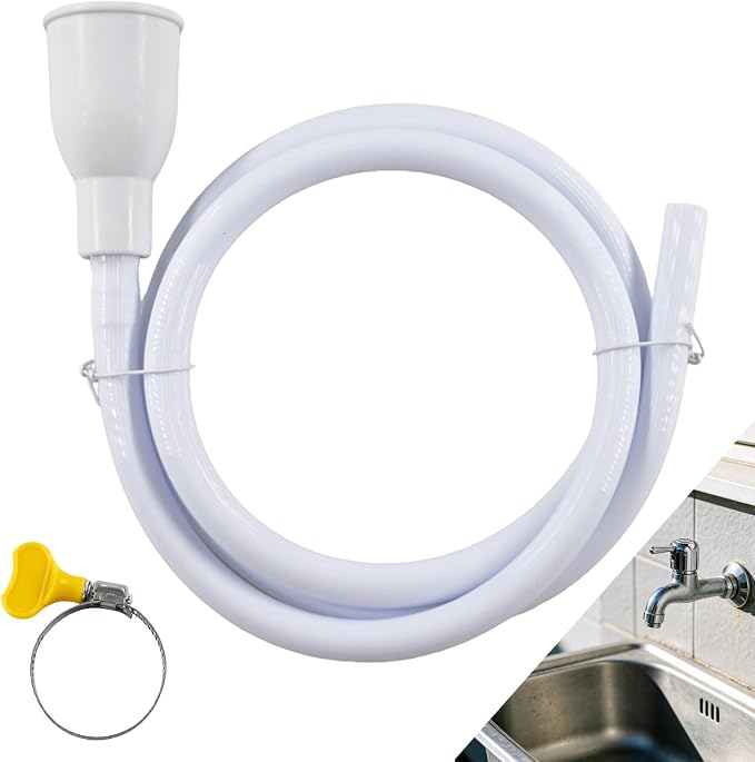 3.28FT/1M Sink Extension Hose,Sink Hose Adapter,Portable Water Transfer Accessories for Gardening, Watering, and Outdoor Cleaning with Adjustable Clamp