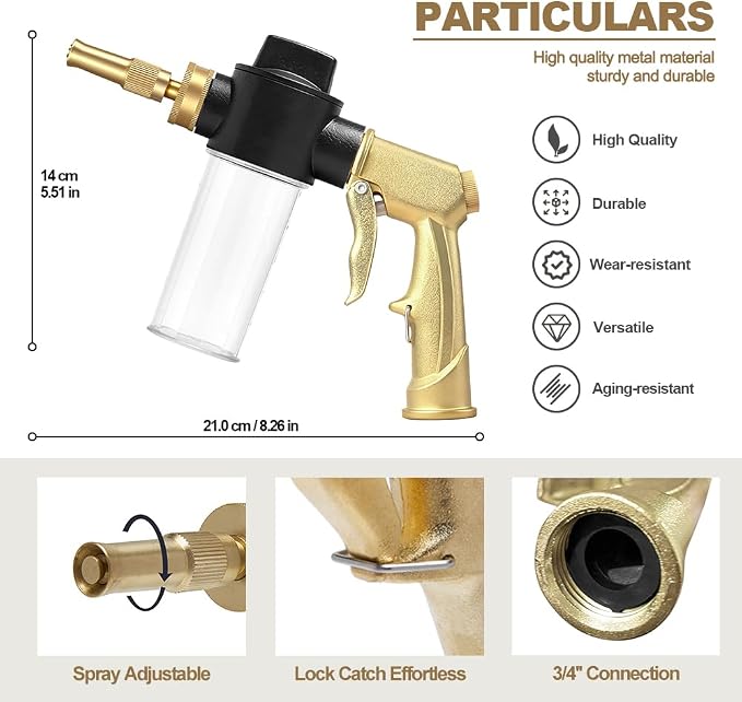High Pressure Hose Nozzle with Soap Dispenser,Foam Gun Car Wash Sprayer