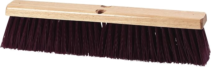 SPARTA Flo-Pac Sweep with Crimped Polypropylene Bristles, Heavy Duty Broom Head for Indoor and Outdoor Use on Rough Surfaces, 24" Long, 1 Count, Maroon