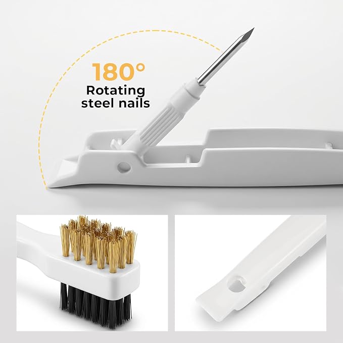 Gas Stove Top Cleaner Set - Kitchen Cleaning Scrub Brush with Cooktop Scraper + Scraper Tool, Household Cleaning Tools & Scrubber for Range Hood Grease Grime