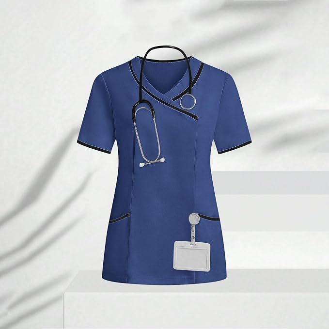 Housekeeping Uniforms - Women Lightweight Stretchy Scrubs for Cleaning Job, Breathable & Easy Care & Moisture-Wicking