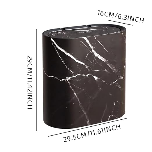 Trash Can Kitchen with Lid, 2.6 Gallons / 12 Liter Compact Plastic Slim Small Garbage Can,Durable Easy to Clean Trash Bin for Bathroom,Bedroom,Compact Spaces,Office,Kitchen,Dorms