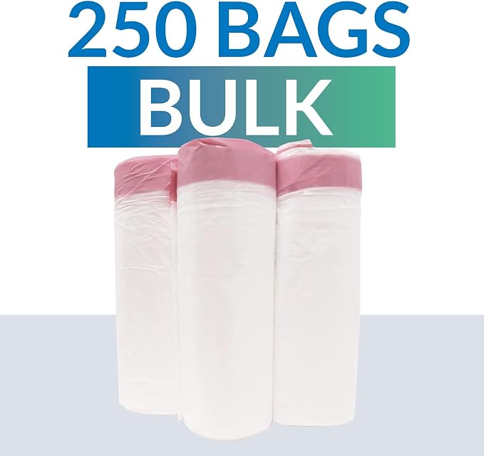 Reli. Drawstring Trash Bags 13 Gallon | 250 Count Bulk | Tall Kitchen Garbage Bags, White | 13-16 Gal w/ Drawstrings | Tear Resistant, Leak-Proof Disposal | Sized to Fit (24x26")