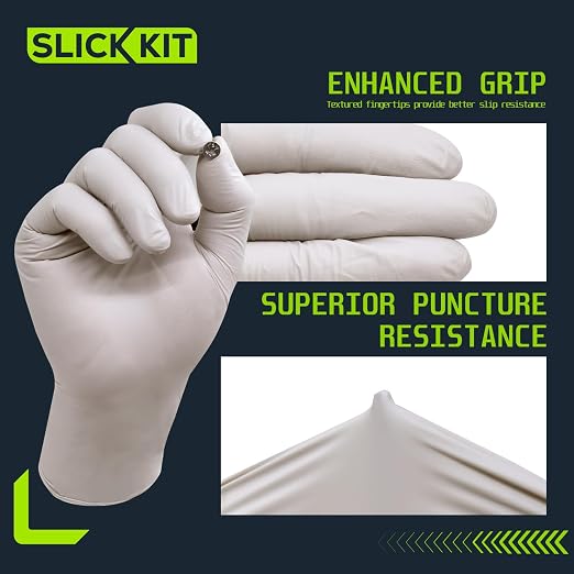 Disposable Nitrile Gloves, 4 Mil, Gray, Medium/8, 100 Count | Latex-Free, Powder-Free, Food-Safe for Cooking Cleaning and Food Prep