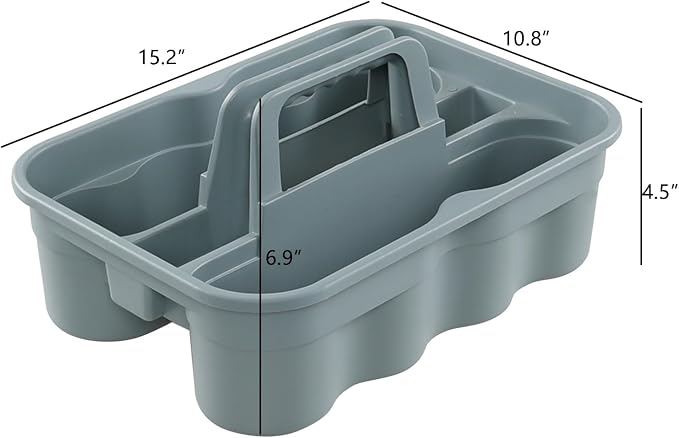 Plastic Cleaning Supply Caddy with Handle, Carry Caddy Tote, 6-Pack | Commercial Clean Caddies for Restaurants, Hotels, Offices, Supermarkets