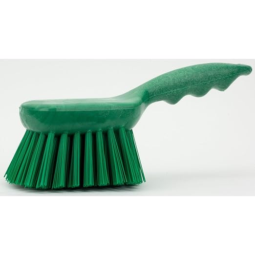 SPARTA 40541EC09 Plastic Scrub Brush, Utility Brush, Kitchen Brush with Hanging Hole for Cleaning, 8 Inches, Green, (Pack of 6)