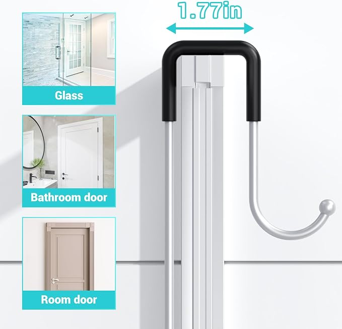 Aitatty Over the Door Hanging Shower Caddy: No Drill Rustproof Shower Rack | Includes Hooks & Soap Holders for Shampoo, Conditioner and Bathroom Essentials, Anti-Slip Design for Any Shower Room