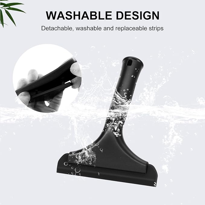 SetSail Shower Squeegee for Glass Doors, Small Squeegee for Shower Glass | Mini Silicone Squeegee for Window, Glass Door, Bathroom, Mirror, Car Window