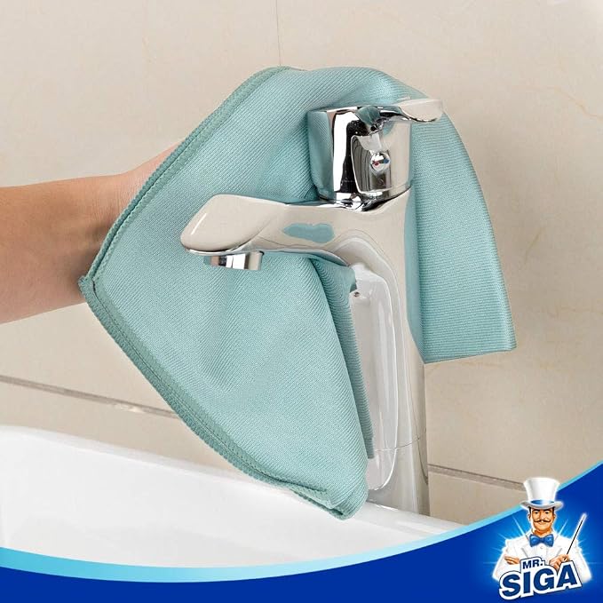 MR.SIGA Ultra Fine Microfiber Cloths for Glass, Window, Mirror, Pack of 6 | Lint free window cleaning cloths, ultra fine microfiber polishing cloths, 35 x 40 cm(13.8 x 15.7 inch)