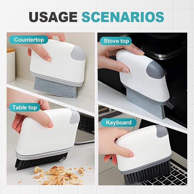 Magic Window Track Cleaner,2026 New Multipurpose Cleaning Brush for Window Grooves,Grout Cleaner Hand-Held Window Track Cleaner Cleaning Tools for Window Lides (Dark Grey+Light Grey)