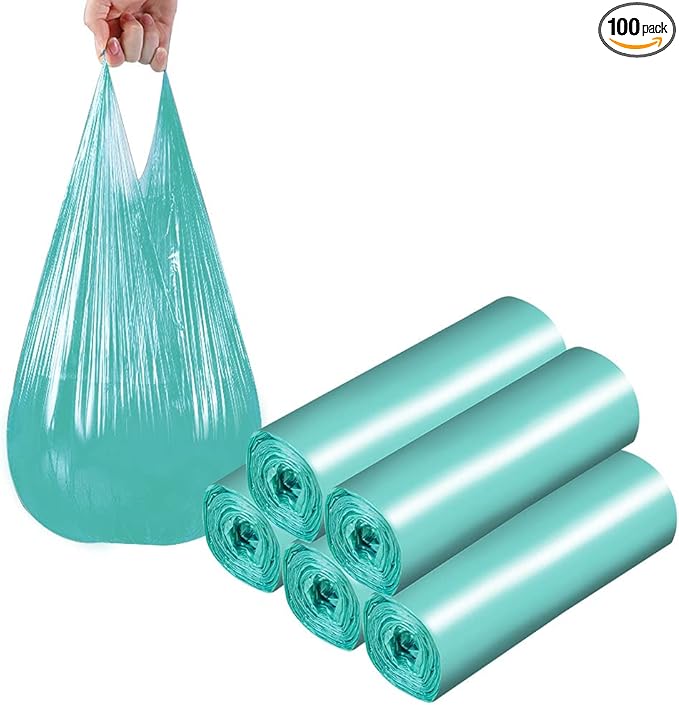 Trash Bags, 5 Rolls/100 Counts Small Garbage Bags for Office, Kitchen,Bedroom Waste Bin,Colorful Portable Strong Rubbish Bags,Wastebasket Bags