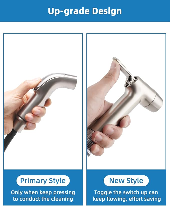 2 Mode Kitchen Sink Side Sprayer with Water Flow Restrictor, Brushed Nickel | NSF/ANSI/CAN 372 Certified, Compatible with Moen Faucet Sprayer Replacement, Kitchen Faucet Sprayer Attachment with Hose