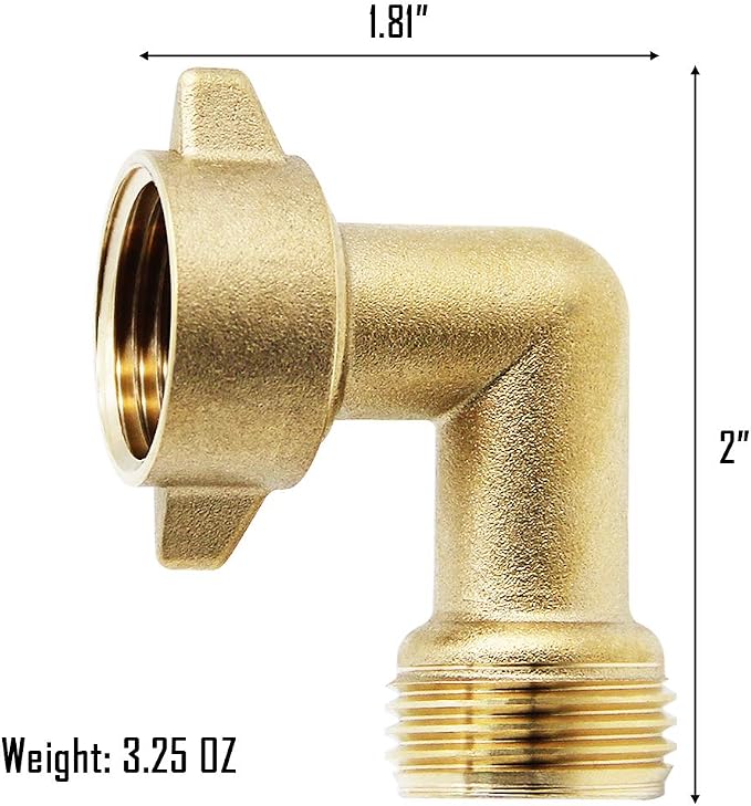 Twinkle Star 90 Degree Garden Hose Elbow, 2 Pack | 3/4" RV 90 Degree Water Hose Elbow with 2 O-rings