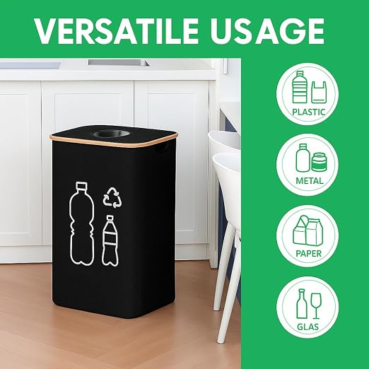 100L Large-Capacity Recycling Bin with Removable Bag | Ideal for Sorting and Storing Bottles and Glass Waste. Sturdy, Durable, and Perfect for Efficient Recycling Management.