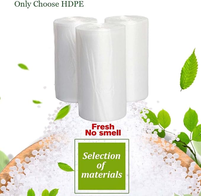 4 Gallon Trash Bags, Garbage Bags Waste Bin Strong Wastebasket Liners Bags for Kitchen Home Bedroom Bathroom Office-125 Counts (Clear White)