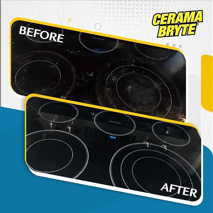 Cerama Bryte 1 x 10 Pack Cleaning Pads Cooktop and Stove Top Cleaner for Glass - Ceramic Surfaces, 10 Count