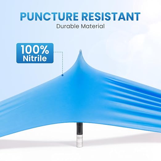Borje Nitrile Exam Gloves XL, 100 Count Disposable Gloves, Blue | Latex-Free Powder-Free, Food Safe, Cooking, Cleaning