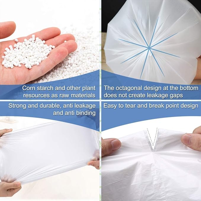 Small Trash Bags 2.6 Gallon - Garbage Bag Biodegradable | for Home Office Dorm Bedroom Car