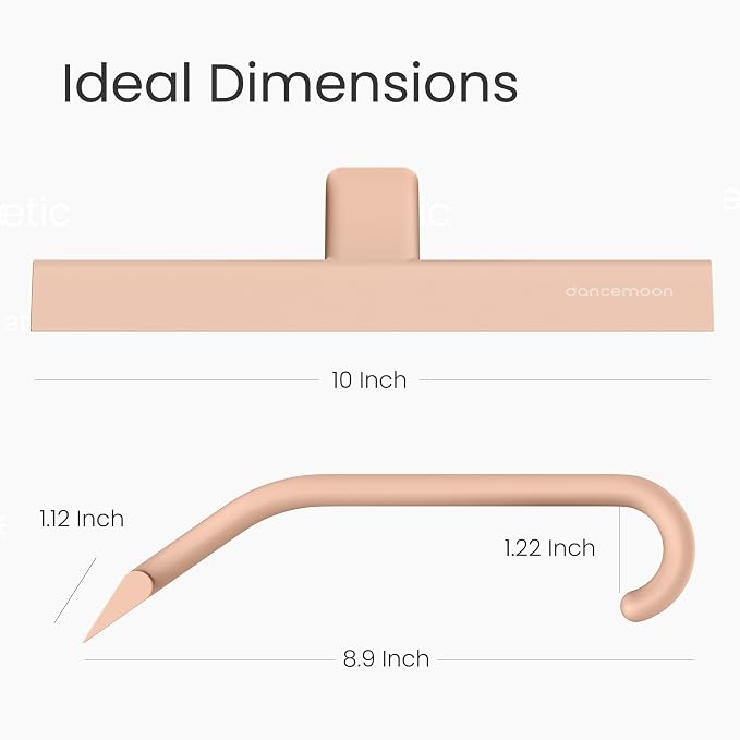JustHang Shower Squeegee with Built-in Hook, 10-Inch Terracotta | Award-Winning Design, All-One-Piece Soft-Touch Silicone, for Glass Door, Bathroom, Window, Mirror, Tile Wall, Car