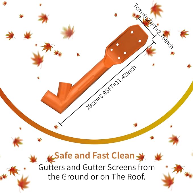 Longtor 12.9ft Aluminum Gutter Cleaning Tools with Brush & Scoop No Ladder | Aluminum pole, brush, scoop, swivel, sturdy lock. For gutters, pools, roofs, windows. Easy ground use