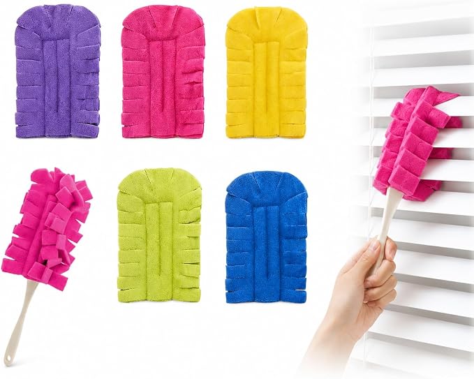 Reusable Duster Refills, 2026 Update Fleece Duster Refill Reusable Dusters for Cleaning, Washable Electrostatic Duster Refills Cleaning Pads Tools for Home, Blinds, Car, Furniture (5)