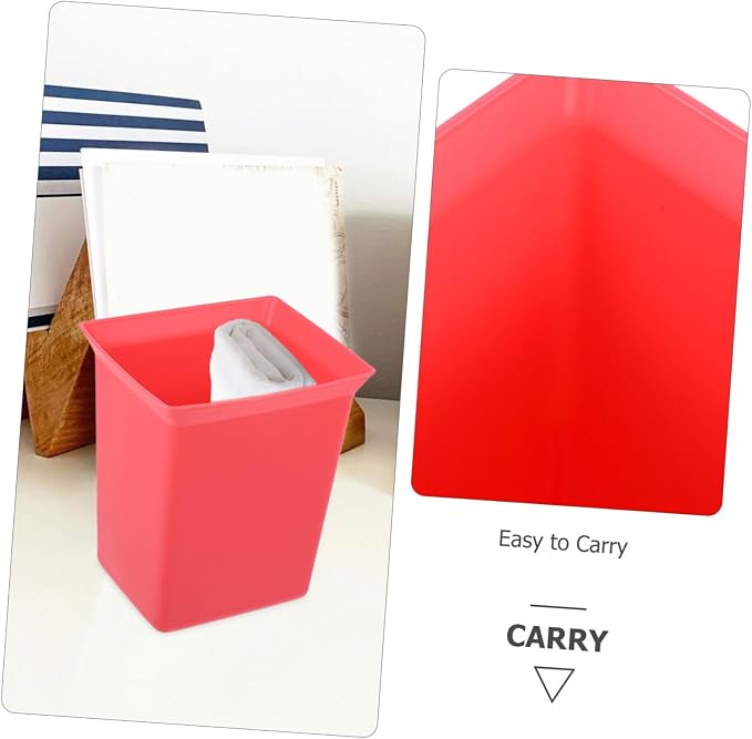 Veemoon Plastic Storage Caddy Organizer Portable Cleaning Bin with Ample Capacity for Tools Supplies for Hotels Bathrooms Red Utility Basket for Housekeeping