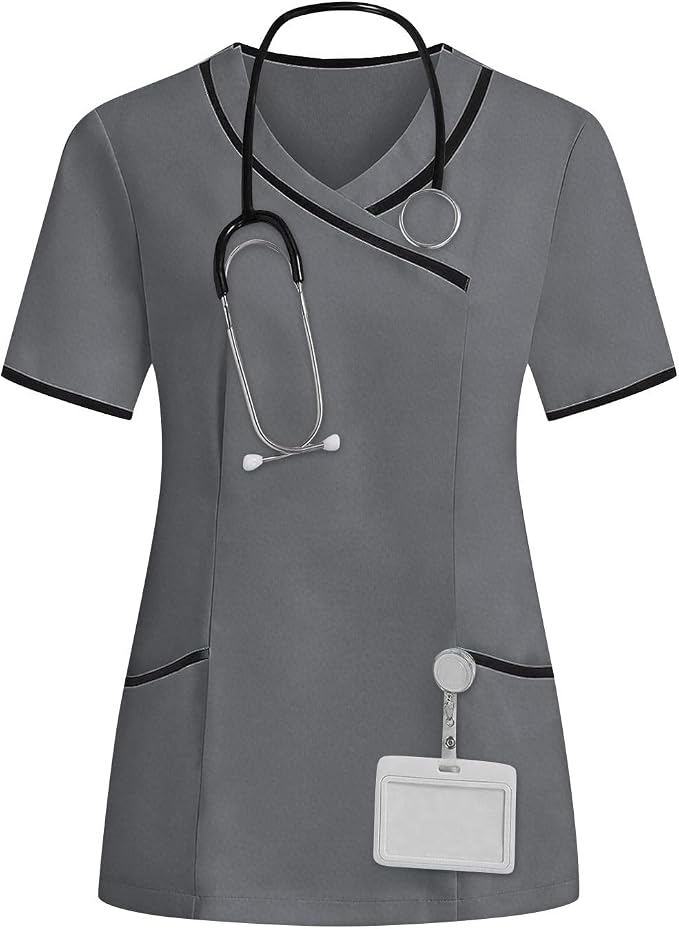 Housekeeping Uniforms - Women Lightweight Stretchy Scrubs for Cleaning Job, Breathable & Easy Care & Moisture-Wicking