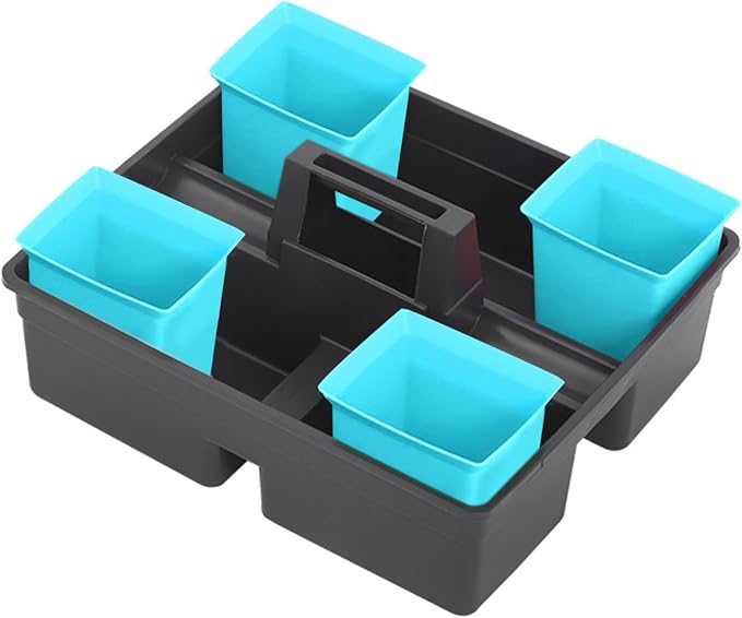 Plastic Cleaning Supplies Caddy Portable Shower Basket Tote for Bathroom Kitchen Organizer Bin for Hotel Housekeeping Home Use