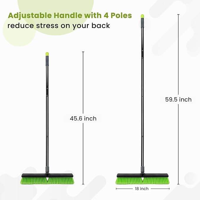 KalTell 2PK 17” Metal Dustpan and 3PK 18” Push Broom