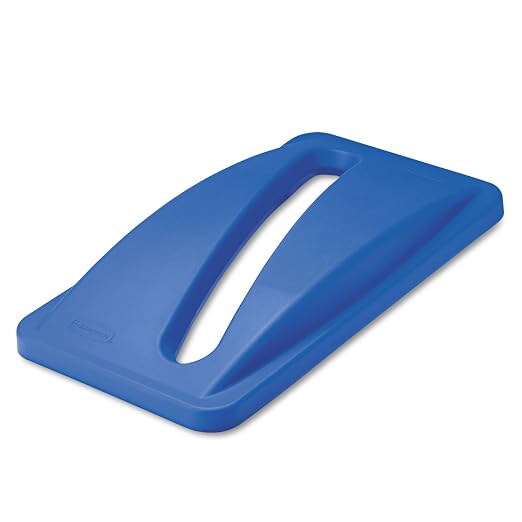 Rubbermaid Commercial Products Blue Recycle Trash Can Paper Recycling Lid, for Use with Slim Jim Recycling Bins